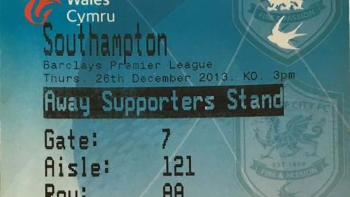 Cardiff City away ticket in the Premier League on the 12/8/2018 at the Cardiff City Stadium