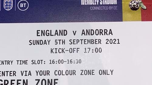  away ticket in the World Cup 2022 Qualifier on the 9/5/2021 at the Wembley