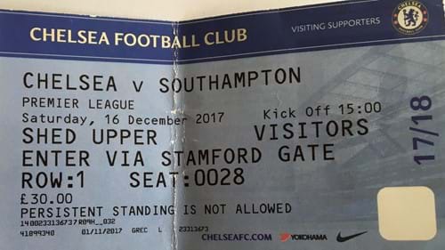 Chelsea away ticket in the Premier League on the 12/16/2017 at the Stamford Bridge