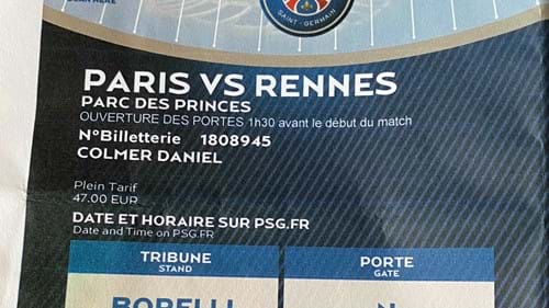 PSG away ticket in the French Ligue 1 on the 1/27/2019 at the Parc des Princes