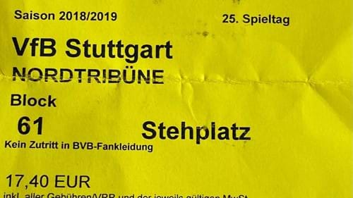 Borussia Dortmund away ticket in the German Bundesliga on the 3/9/2018 at the Signal Iduna Park