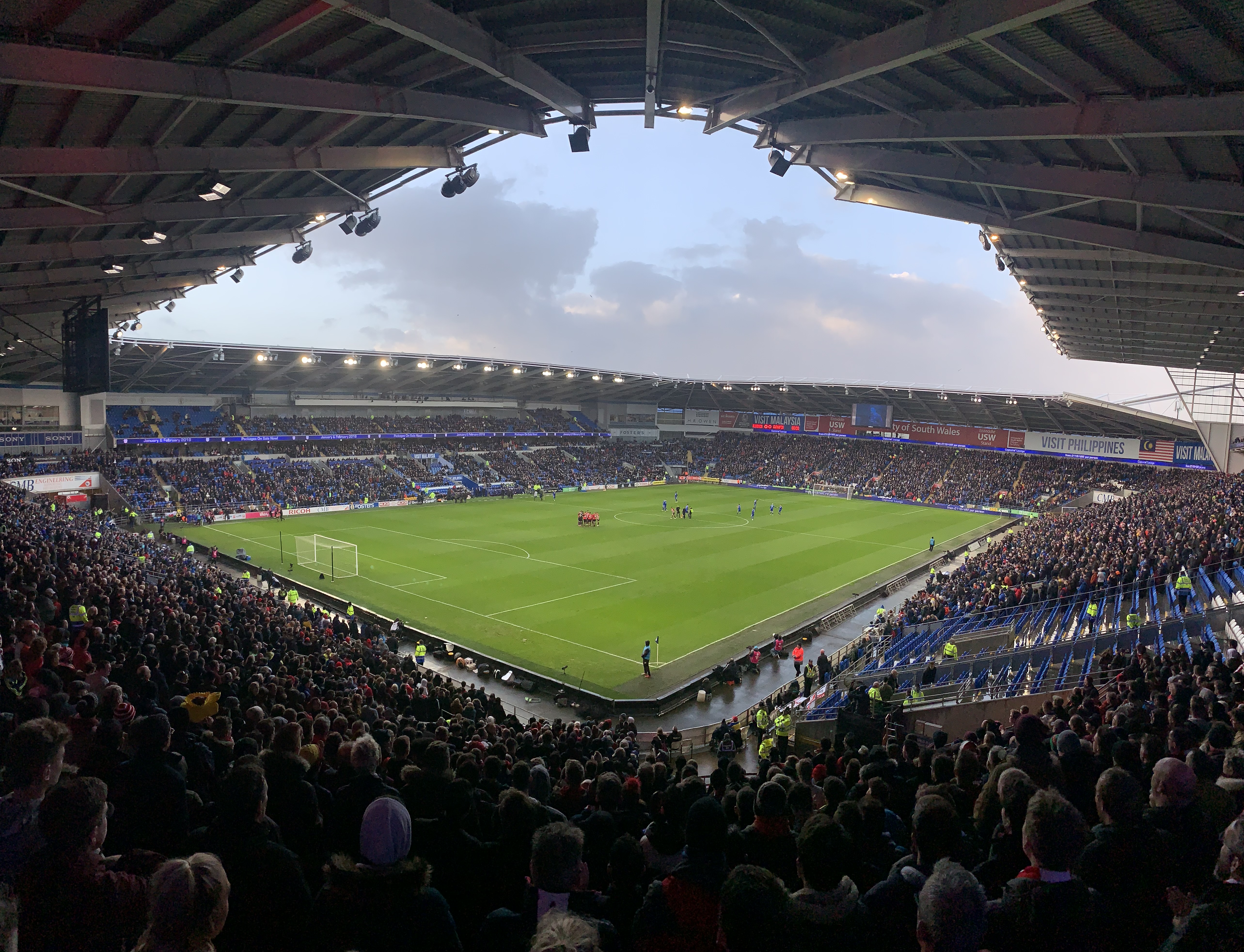 Cardiff City Football Club Stadium, Leckwith, Cardiiff, South Wales.Close  up of main entrance Stock Photo - Alamy